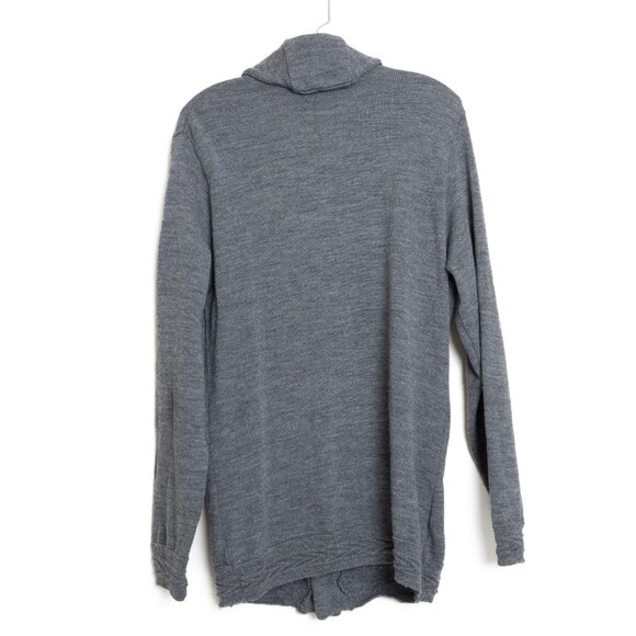 Outclass Shawl Collar Cardigan Gray Wool Blend Pockets Large - Picture 3 of 13